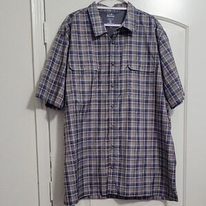 Croft & Barrow Quick Dry Blue and Gray Plaid Shirt